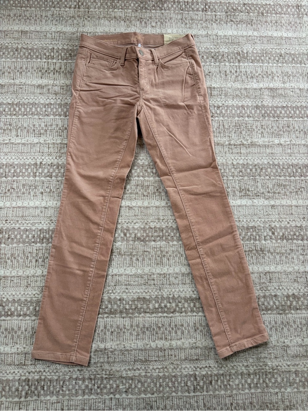 Loft Corduroy Pants Modern Skinny Dusty Rose 26/2P